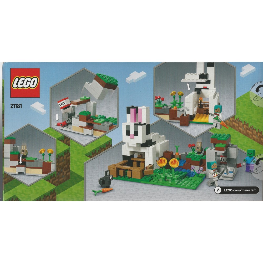  LEGO Minecraft The Rabbit Ranch House Farm Set, 21181 Animals  Toy for Kids, Boys and Girls Age 8 Plus with Tamer and Zombie Figures :  Toys & Games