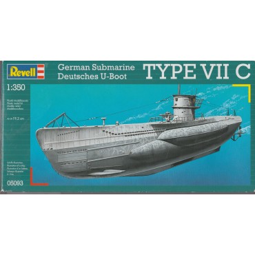 modellino in plastica REVELL 05093 U BOOT GERMAN SUBMARINE TYPE‪ VII C 1 / 350 nuovo in scatola  aperta