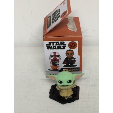 FUNKO POP  MINIS STAR WARS - THE MANDALORIAN : 09 GROGU ( BABY YODA ) WITH OPEN EYES   MISTERY BOX  ( open )