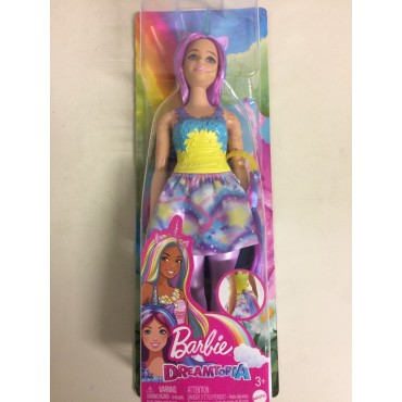 BARBIE DOLL DREAMTOPIA  CURVY UNICORN PRINCESS WITH RAINBOW DRESS  MATTEL : HGR20