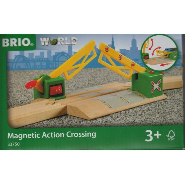 BRIO 33750 MAGNETIC ACTION CROSSING WOODEN RAILWAY TRACK