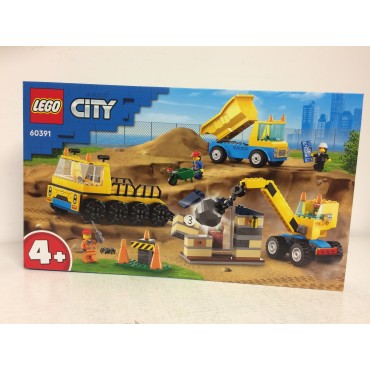 LEGO CITY 60391 CAMION DA CANTIERE E GRU CON PALLA DA DEMOLIZIONE