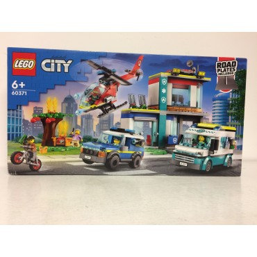 LEGO CITY 60371 scatola danneggiata QUARTIER GENERALE DEI VEICOLI DI EMERGENZA