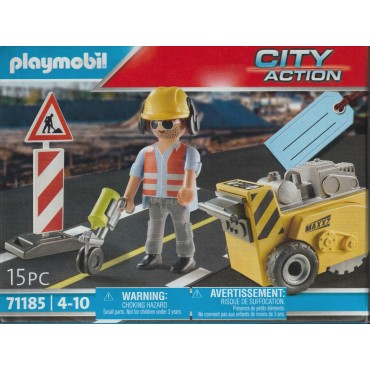 PLAYMOBIL CITY LIFE 71185 CONSTRUCTION WORKER WITH EDGE CUTTER