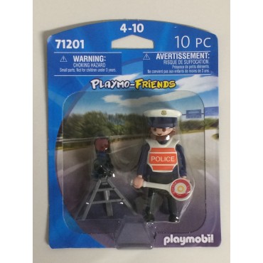 PLAYMOBIL PLAYMO-FRIENDS FIGURE 71201 POLICEMAN WITH  RADAR