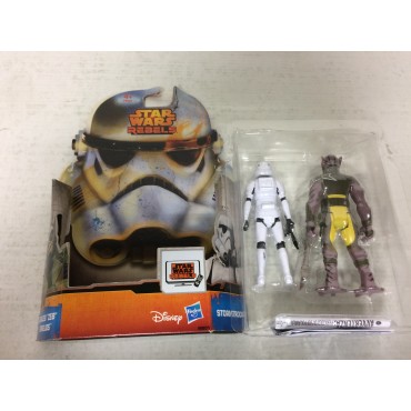 STAR WARS 3.75" - 9 cm ACTION FIGURE damaged / opened box GARAZEB " ZEB " ORRELIOS / STORMTROOPER double pack Hasbro A8656 MS 01