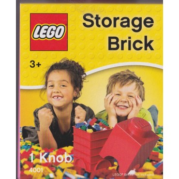 LEGO STORAGE BRICK 4001 1 KNOB ROSA NEW STILL SEALED 125 x 125x 180 mm