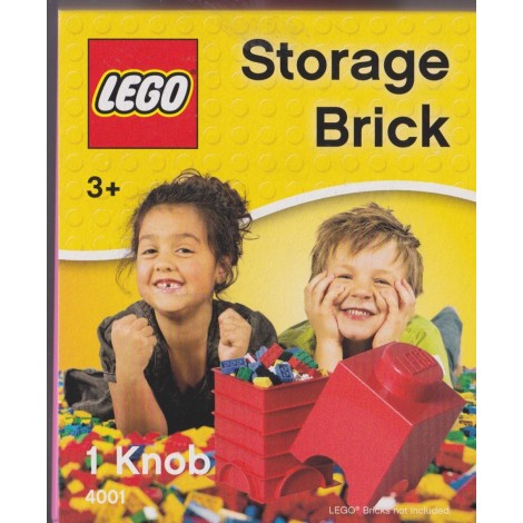 LEGO STORAGE BRICK 4001 1 KNOB PINK NEW STILL SEALED 125 x 125x 180 mm