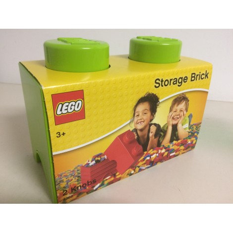 LEGO STORAGE BRICK 4002 2 KNOBS VERDE CHIARO NEW STILL SEALED 125 x 250x 180 mm