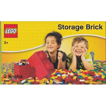 LEGO STORAGE BRICK 4002 2 KNOBS LIME GREEN  NEW STILL SEALED 125 x 125x 180 mm