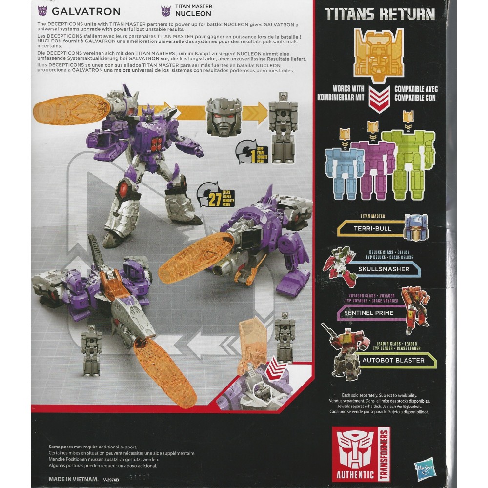 TRASFORMERS ACTION FIGURE TITANS RETURNS NUCLEON & GALVATRON