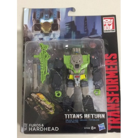 TRANSFORMERS ACTION FIGURE 5.5 " - 15 cm FUROS & HARDHEAD Hasbro B7028 GENERATIONS - TITANS RETURNS DELUXE CLASS