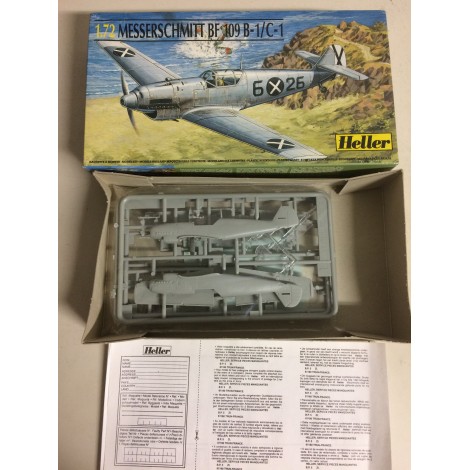 modellino in plastica HELLER 80236 MESSERSCHMITT BF 109 B-1 /  C-1  nuovo in scatola  aperta