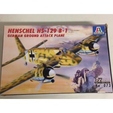 plastic model kit scale 1 : 72 ITALERI N° N° 073 HENSCHEL HS 129 B-1 GERMAN GROUND ATTACK PLANE s new in open box