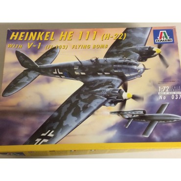 plastic model kit scale 1 : 72 ITALERI N° 037 HEINKEL HE 111 ( H-22 ) & V-1 ( FI 103 ) FLYING BOMB new in open box