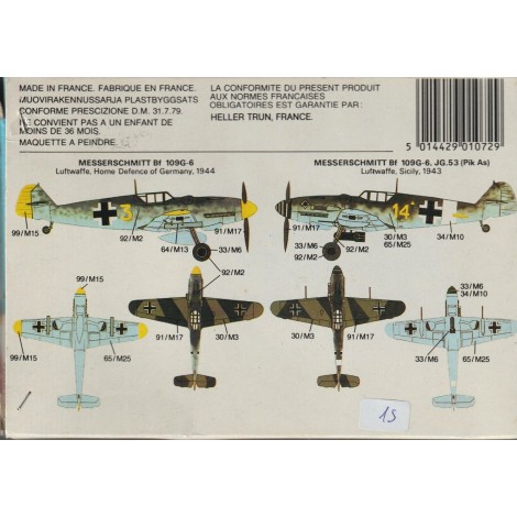 modellino in plastica AIRFIX 02086 MESSERSCHMITT BF 109E  scala 1: 72 nuovo in scatola  aperta