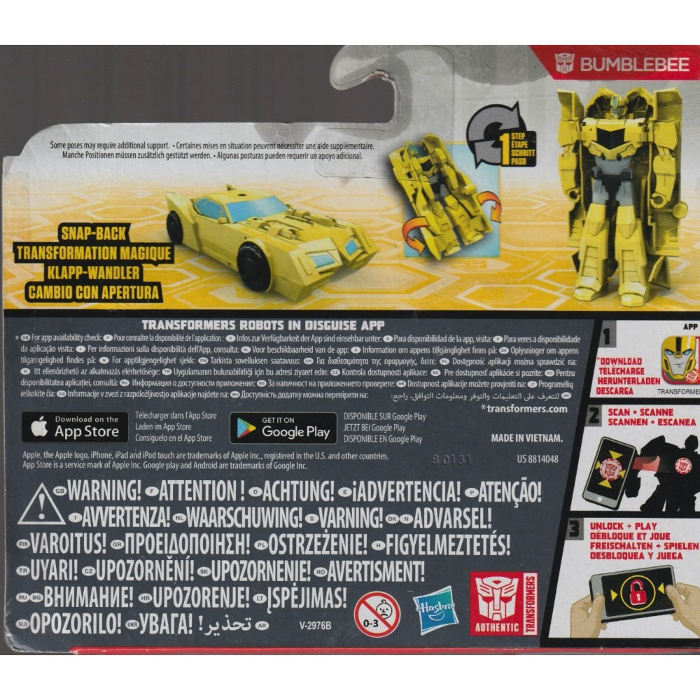 TRANSFORMERS ACTION FIGURE 3,75 9 cm BUMBLEBEE ONE STEP CHANGER Hasbro  C0646