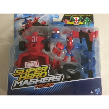 MARVEL SUPER HERO MASHERS MICRO SPIDER MAN - SPIDER MOBIL figure + vehicle pack B6684